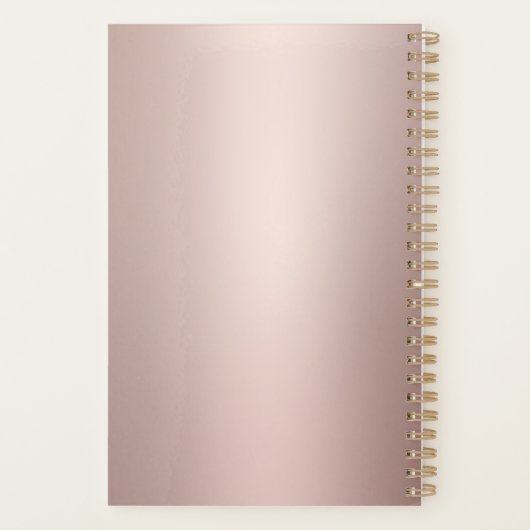 Roos Gold Glitter Monogram Teacher Planner (Achterkant)