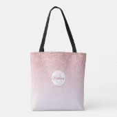 Roos Gold Glitter Monogram Tote Bag (Achterkant)