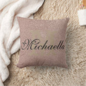 Roos Gold Glitter Monogramed Name Personalized Kussen (Deken)