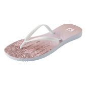 Roos Gold Glitter Monogrammed Girly Teenslippers (Schuin)