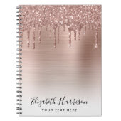 Roos Gold Glitter Monogrammed Notitieboek (Voorkant)