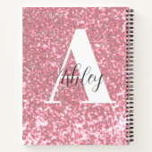 Roos Gold Glitter Monogrammed Spiral Notitieboek (Achterkant)
