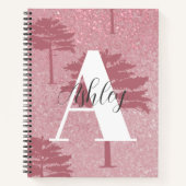 Roos Gold Glitter Monogrammed Spiral Notitieboek (Voorkant)