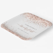 Roos Gold Glitter Naam Datum 21ste verjaardag Papieren Bordje (Gebogen)