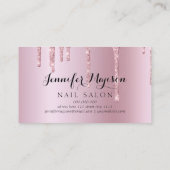 Roos Gold Glitter Nail Poolse Drivers Modern Salon Visitekaartje (Achterkant)