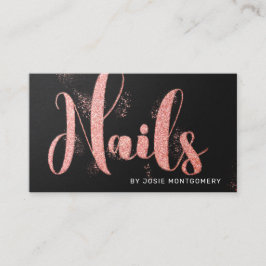 Roos Gold Glitter Nail Technician Visitekaartje