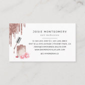 Roos Gold Glitter Nail Technician Visitekaartje (Achterkant)