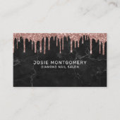 Roos Gold Glitter Nail Technician Visitekaartje (Voorkant)