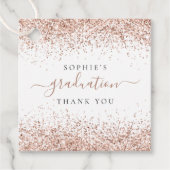 Roos Gold Glitter Name Afstuderen Hartelijk dank Bedankjes Labels (Voorkant)