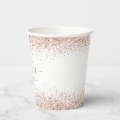 Roos Gold Glitter Name Date 21ste Papieren Bekers (Links)