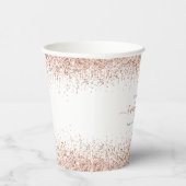 Roos Gold Glitter Name Date 21ste Papieren Bekers (Rechts)