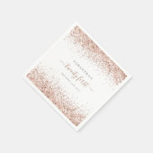 Roos Gold Glitter Name Date 21ste Servet (Hoek)