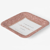 Roos Gold Glitter Name Date Sweet Sixteen Party Papieren Bordje (Gebogen)