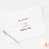Roos Gold Glitter Name Date Weddenschap Bedankt Vierkante Sticker (Envelop)