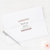 Roos Gold Glitter Name Date Wedding White Bedankt Vierkante Sticker (Envelop)