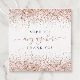 Roos Gold Glitter Name Elke dag van de leeftijd Da Bedankjes Labels