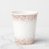 Roos Gold Glitter Name Graduparty Papieren Bekers (Achterkant)