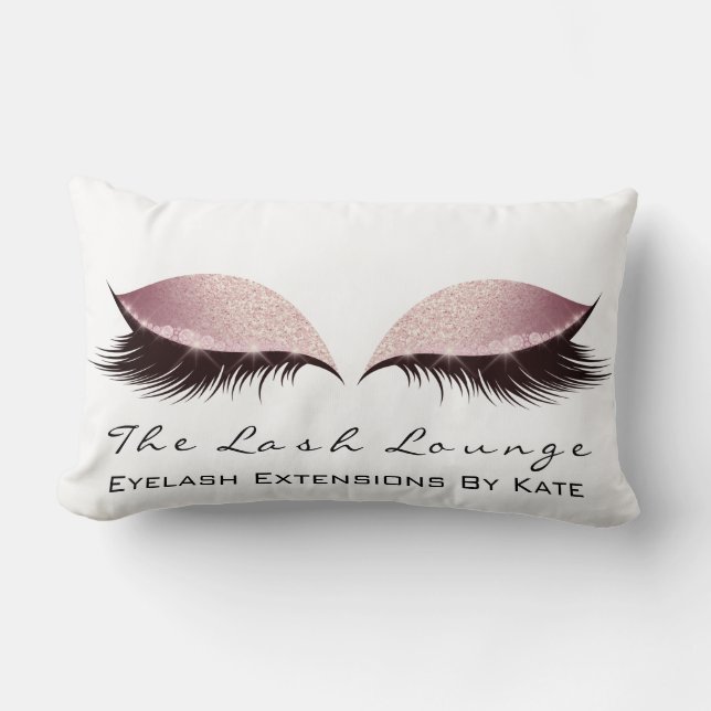 Roos Gold Glitter Name Makeup Lashes Beauty Kussen (Voorkant)