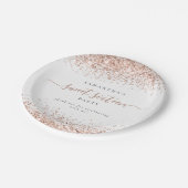 Roos Gold Glitter Name Sweet Sixteen Party Papieren Bordje (Gekanteld)