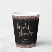 Roos Gold Glitter Name Vrijgezellenfeest Black Papieren Bekers (Voorkant)