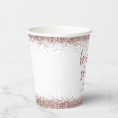 Roos Gold Glitter Name Vrijgezellenfeest White Papieren Bekers (Rechts)