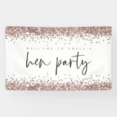 Roos Gold Glitter Name Welcome to Hen Party Banner (Horizontaal)