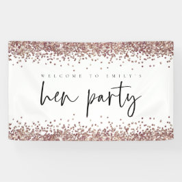 Roos Gold Glitter Name Welcome to Hen Party Banner