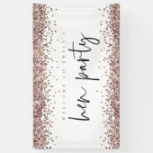 Roos Gold Glitter Name Welcome to Hen Party Banner (Verticaal)