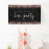 Roos Gold Glitter Name Welcome to Hen Party Black Spandoek (Insitu)