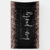 Roos Gold Glitter Name Welcome to Hen Party Black Spandoek (Verticaal)