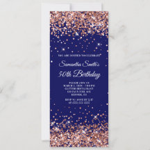 Roos Gold Glitter Navy 50th Birthday