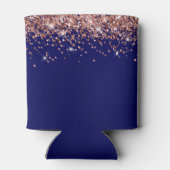 Roos Gold Glitter Navy Blue 30e Verjaardag Blikjeskoeler (Achterkant)