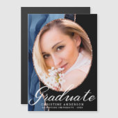 Roos Gold Glitter Navy Blue Agate Photo Afstuderen (Voorkant / Achterkant)