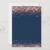 Roos Gold Glitter Navy Blue Alle leeftijden Verjaa Kaart (Achterkant)