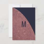 Roos Gold Glitter Navy Blue Circular Hartelijk dan Bedankkaart (Achterkant)