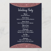 Roos Gold Glitter Navy Blue Circular Programs Programmakaart (Achterkant)