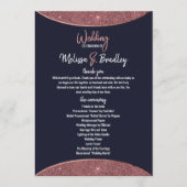 Roos Gold Glitter Navy Blue Circular Programs Programmakaart (Voorkant)