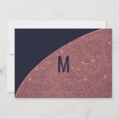 Roos Gold Glitter Navy Blue Circular Save the Date Kaart (Achterkant)