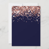 Roos Gold Glitter Navy Elegant Calligrafie Save The Date (Achterkant)