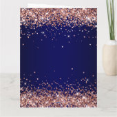 Roos Gold Glitter Navy Ombre Happy Birthday Big Kaart (Achterkant)