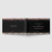 Roos Gold Glitter New Mrs Name Black Wedding Gastenboek (Volledig)