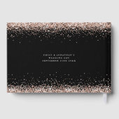 Roos Gold Glitter New Mrs Name Black Wedding Gastenboek (Achterkant)