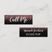 Roos Gold Glitter noemt mij Mini Visitekaartjes (Voorkant / Achterkant)