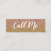 Roos Gold Glitter noemt mij Mini Visitekaartjes (Voorkant)