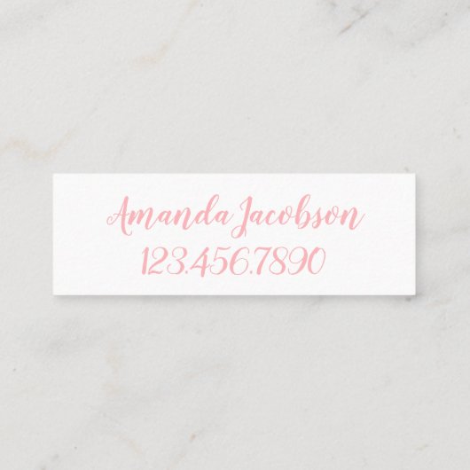 Roos Gold Glitter noemt mij Mini Visitekaartjes (Achterkant)