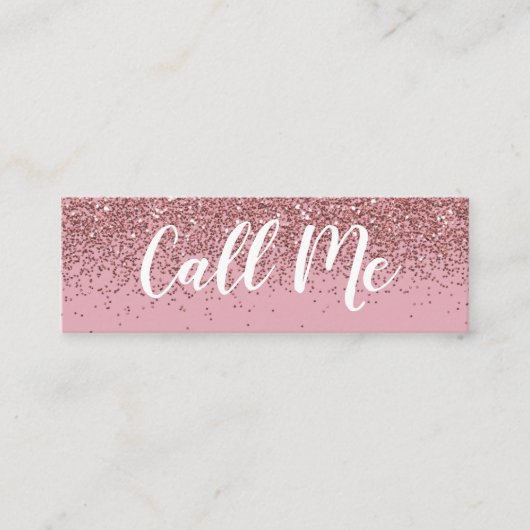 Roos Gold Glitter noemt mij Mini Visitekaartjes (Voorkant)