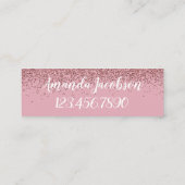 Roos Gold Glitter noemt mij Mini Visitekaartjes (Achterkant)