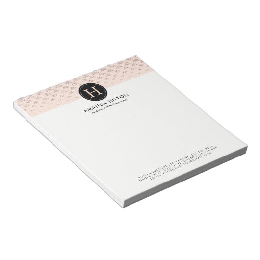  Roos Gold Glitter Note Pad Notitieblok (Schuin)