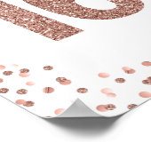 Roos Gold Glitter Number 16 Birthday Party Sign Poster (Hoek)