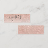 Roos gold glitter ombre Baby shower register Mini Visitekaartje (Voorkant / Achterkant)